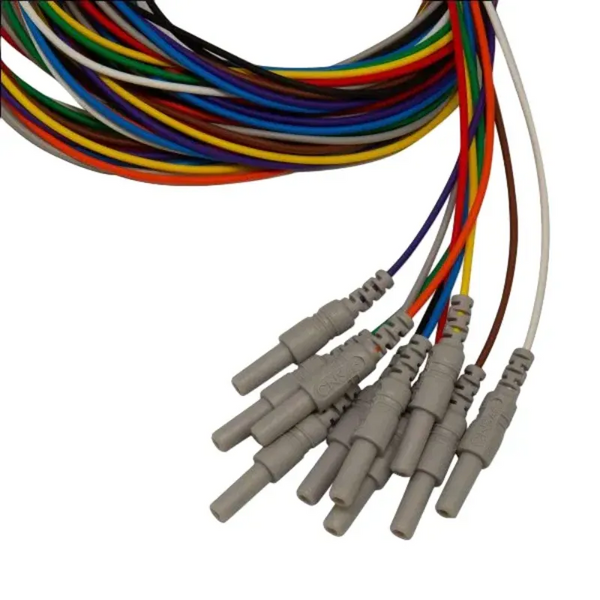 Electrodes CNSAC Gold Cup, câble de 100cm, 10 pièces