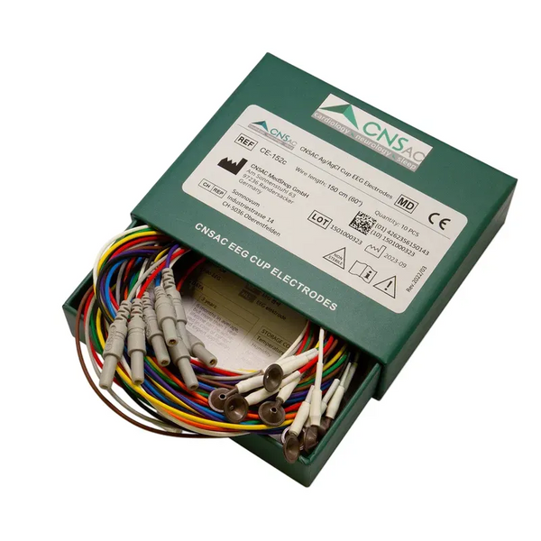 Electrodes CNSAC argent/chlorure d'argent (Ag/AgCl) Cup, câble de 75cm, 10 pièces